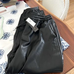 Banana republic leather joggers NWT